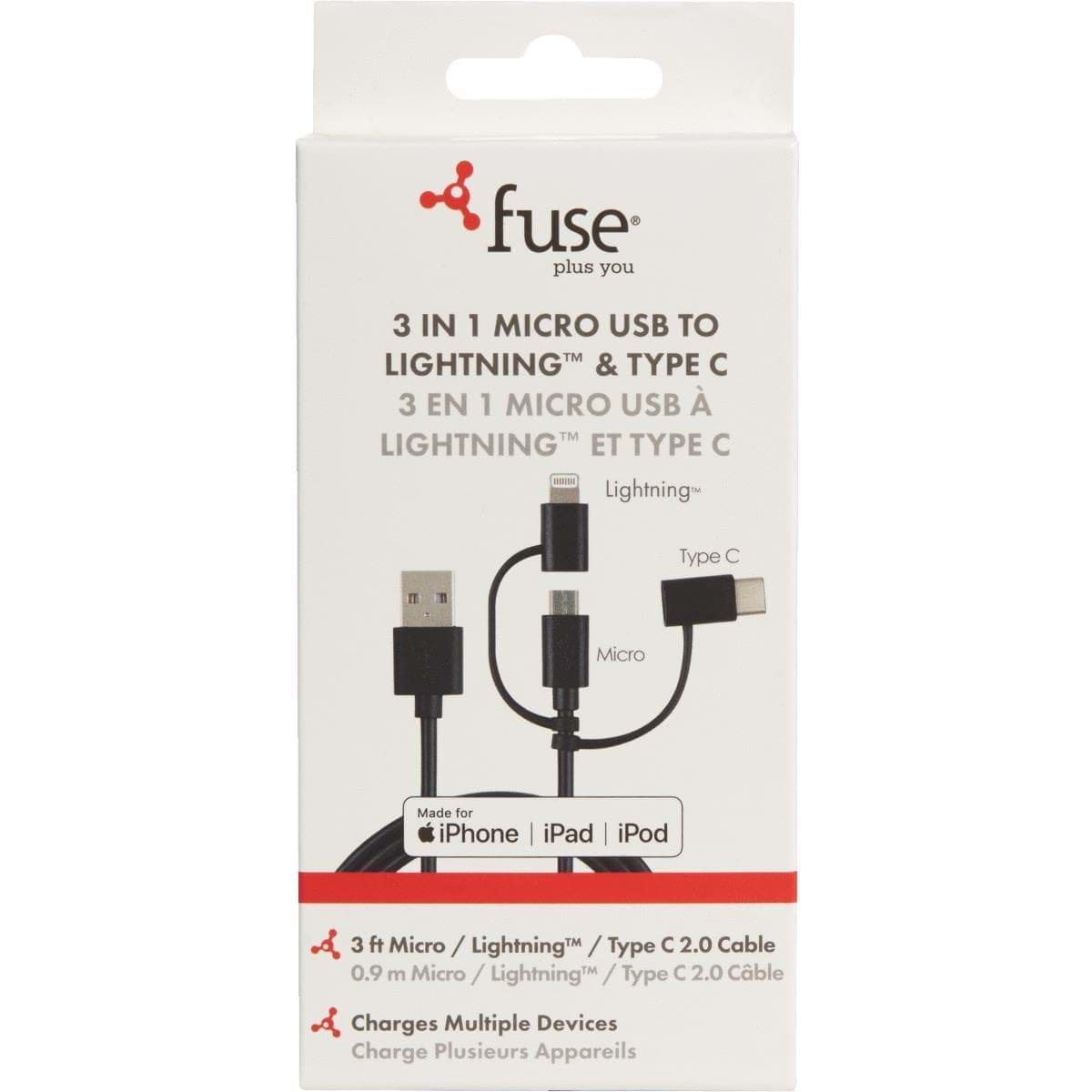 Picture of Fuse 3-In-1 Micro USB Charging & Sync Cable