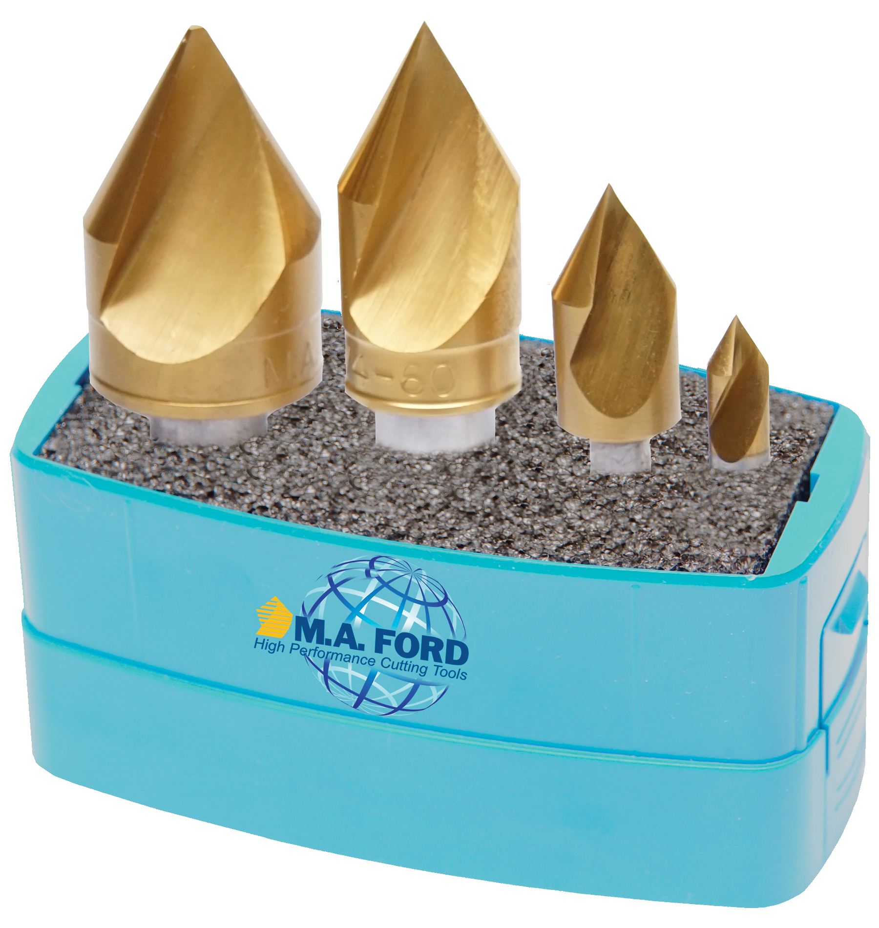 Picture of HSS Uniflute Set - Set 1/4 1/2 3/4 1  x 82° TiN