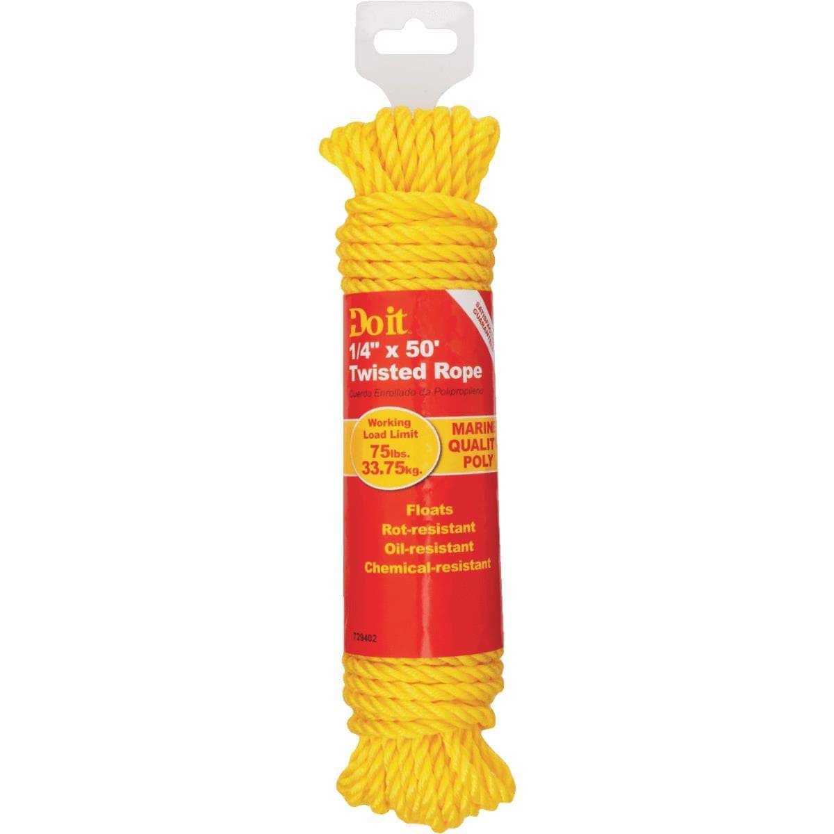 Picture of Do it Twisted Polypropylene Packaged Rope - 1/4" - 50 ft