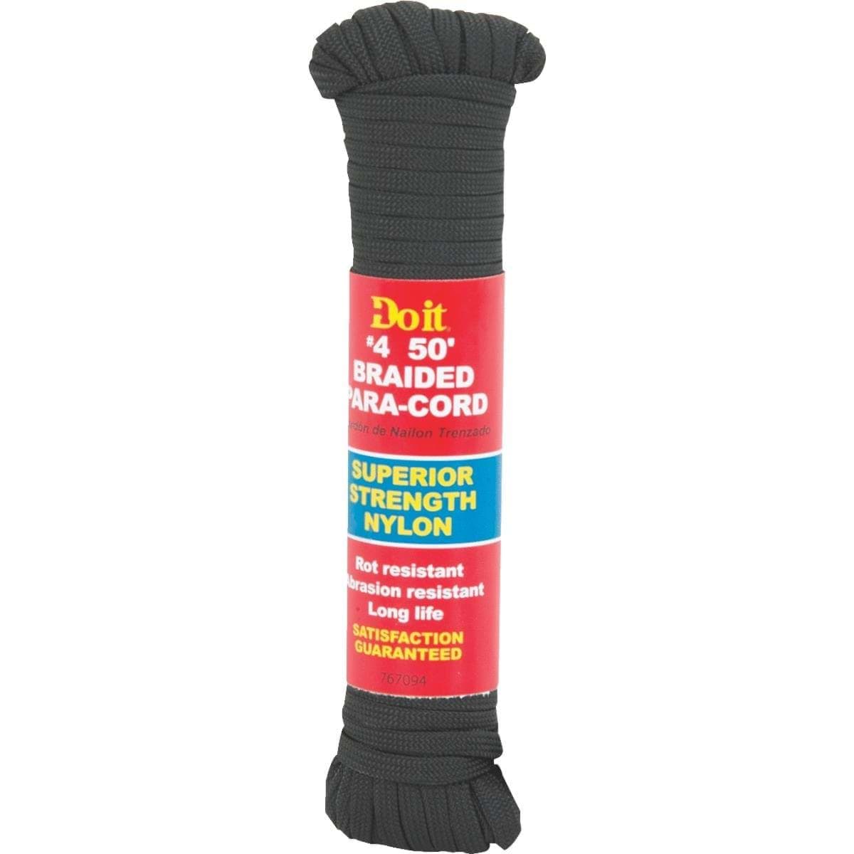 Picture of Do it Braided Polypropylene Black Paracord - 1/8" - 50 ft