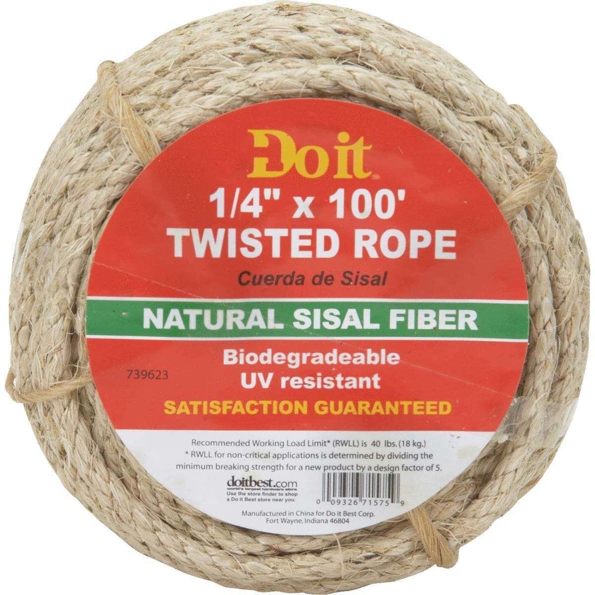 Picture of Do it Twisted Sisal Packaged Rope - 1/4" - 100 ft