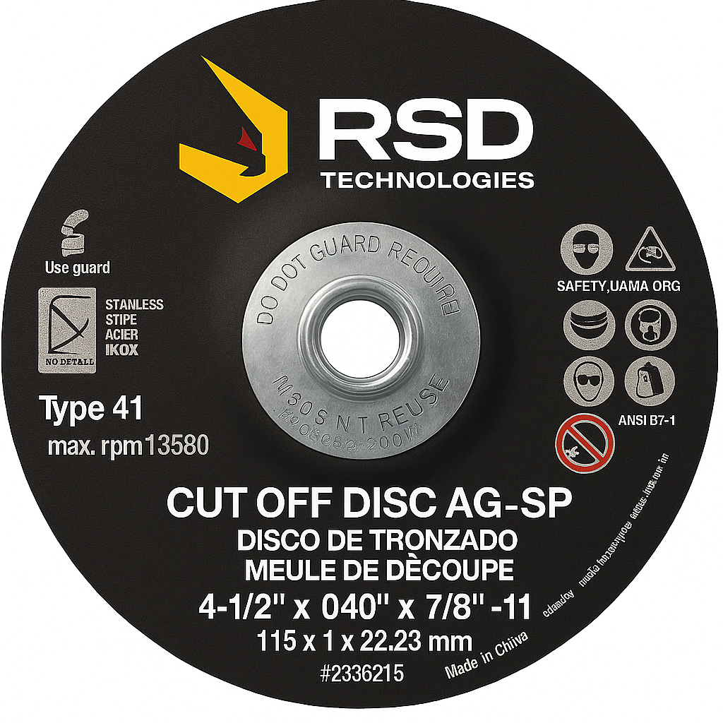 Picture of 4-1/2" x .040" Type 41 Cutting Wheel, 5/8"-11 Nut