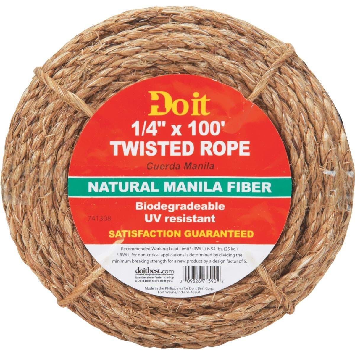 Picture of Do it Twisted Manila Packaged Rope - 1/4" - 100 ft