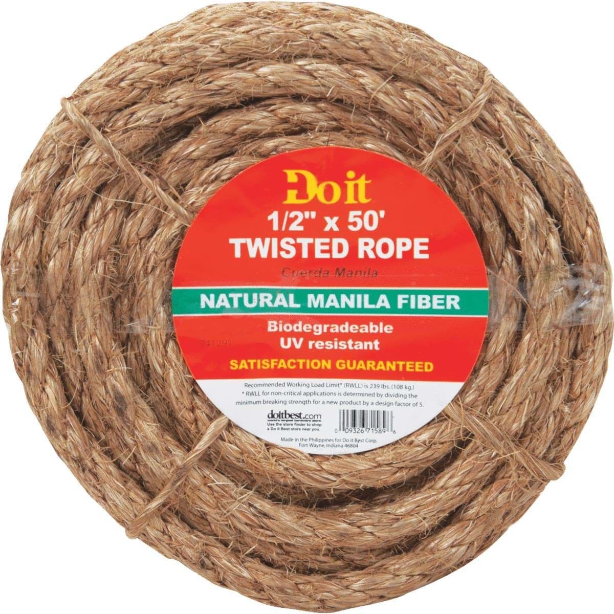 Picture of Do it Twisted Manila Packaged Rope - 1/2" - 50 ft