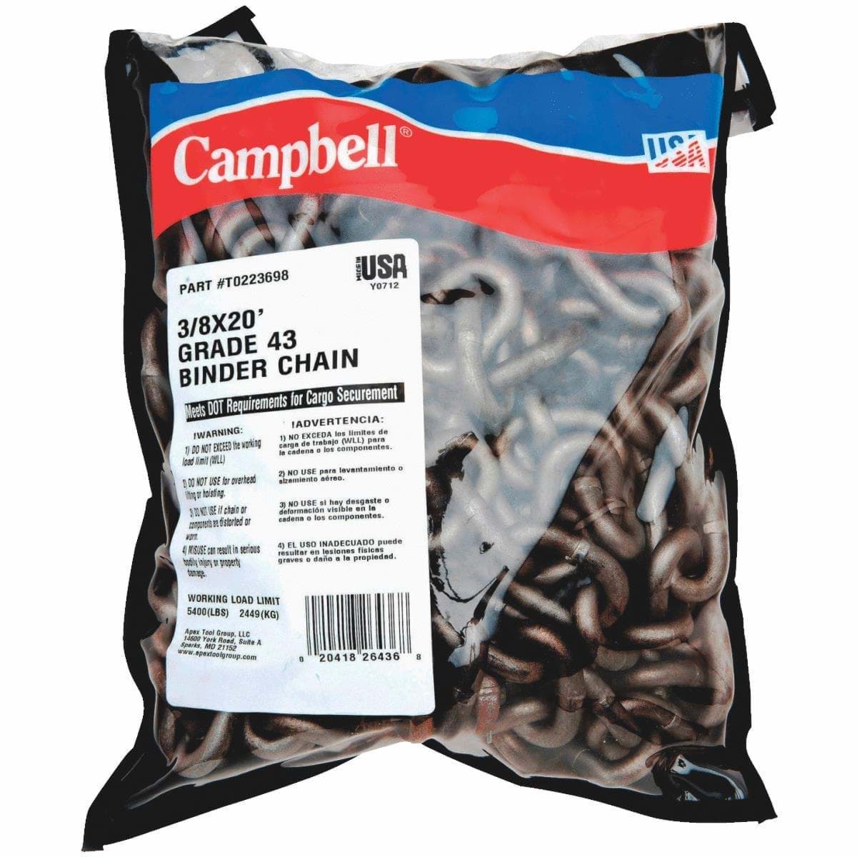 Picture of Campbell Grade 43 High Test Transport Chain - 3/8"