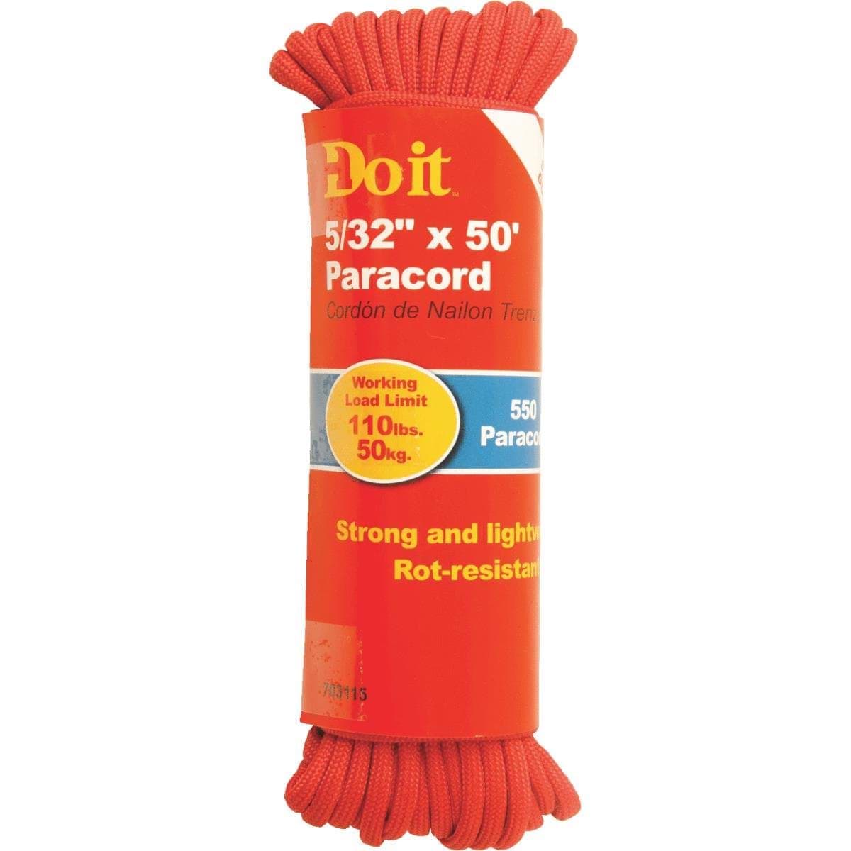 Picture of Do it 550 Nylon Red Paracord - 5/32" - 50 ft
