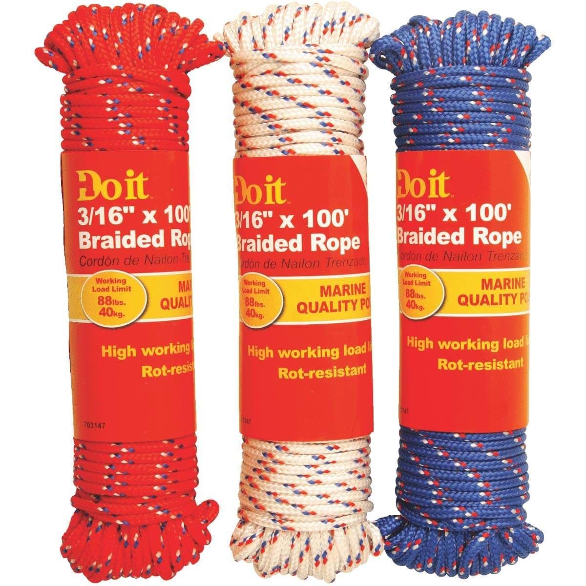 Picture of Do it Diamond Braided Polypropylene Packaged Rope - 3/16" - 100 ft
