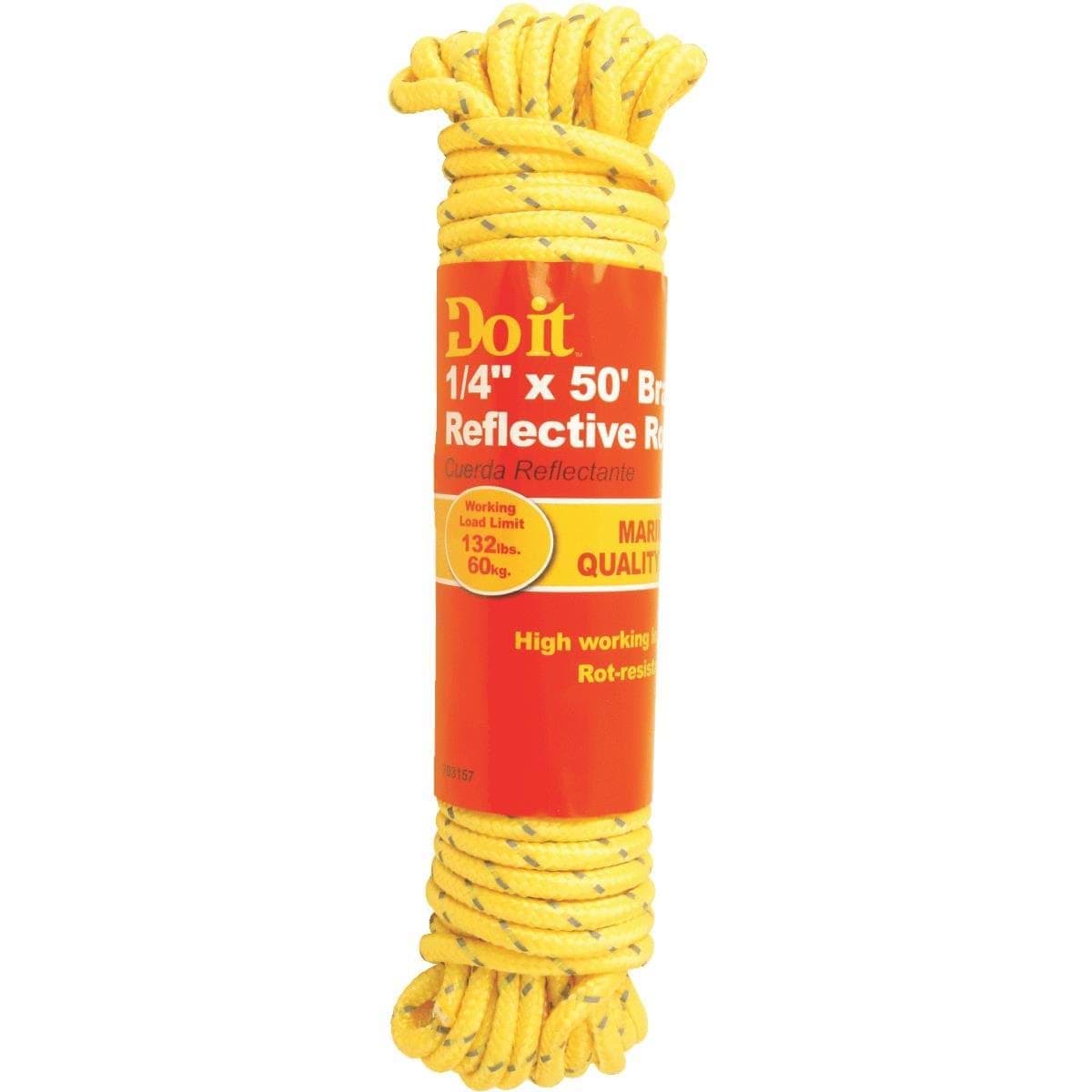 Picture of Do it Braided Reflective Polypropylene Packaged Rope - 1/4" - 50 ft