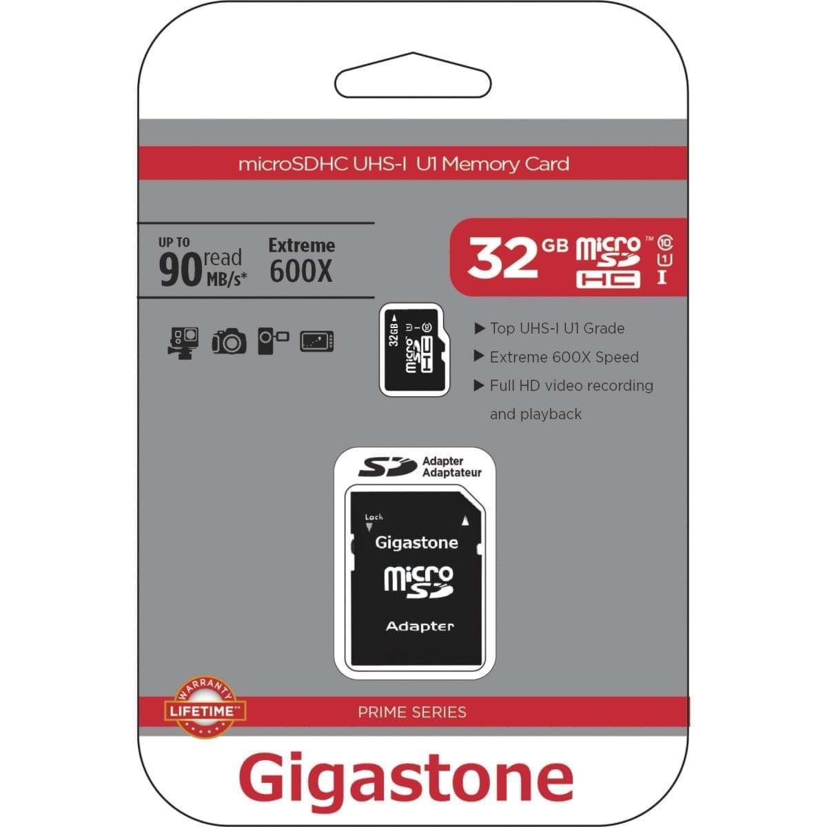 Picture of 32G Gigastone Prime Series MicroSD Card 2-In-1 Kit