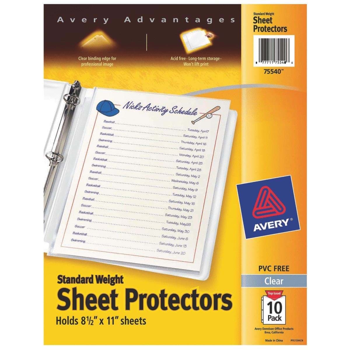 Picture of Avery Products Standard Weight Sheet Protector