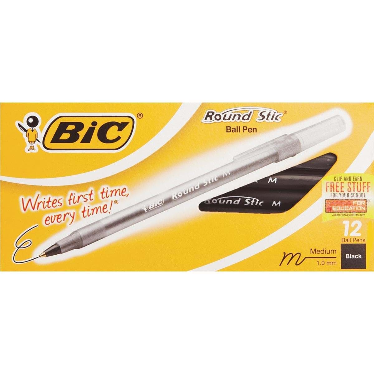 Picture of Bic Round Stic Ballpoint Pen - Black