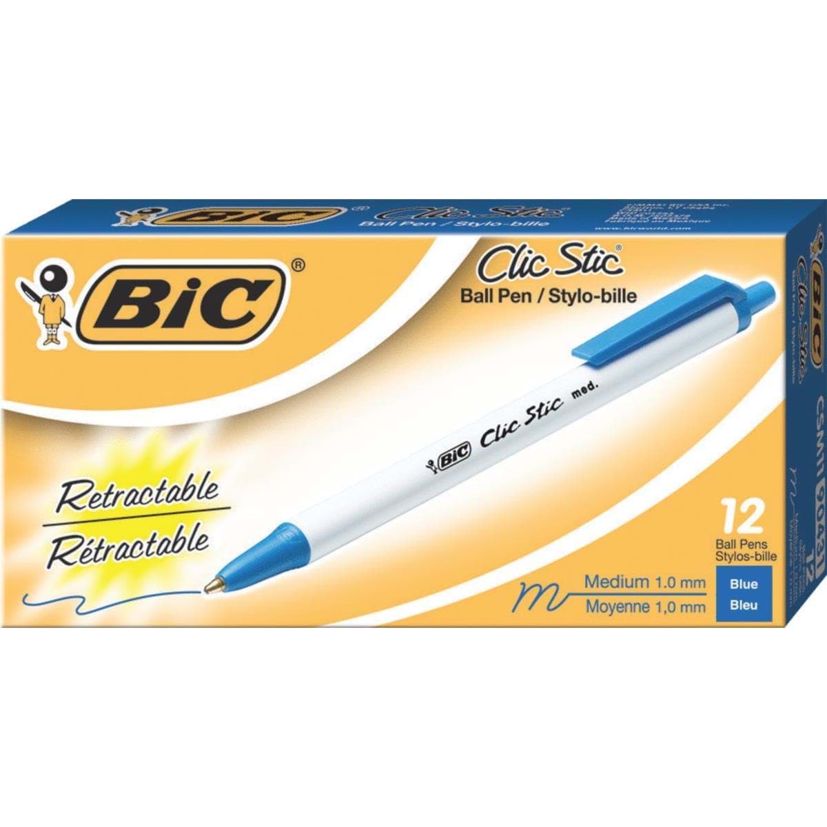 Picture of Bic Clic Stic Retractable Ball Pen - Blue