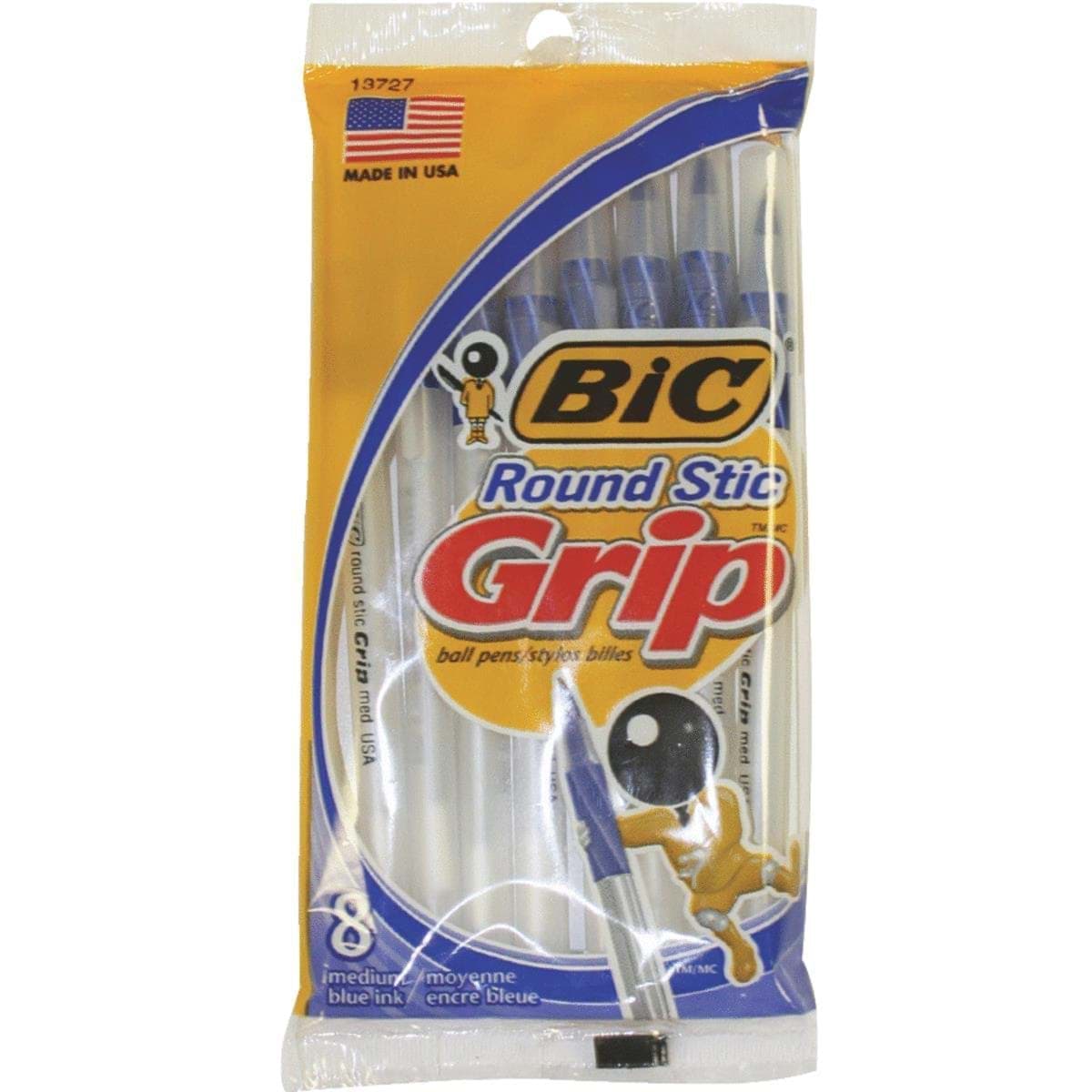 Picture of Bic Round Stic Grip Pen - Blue