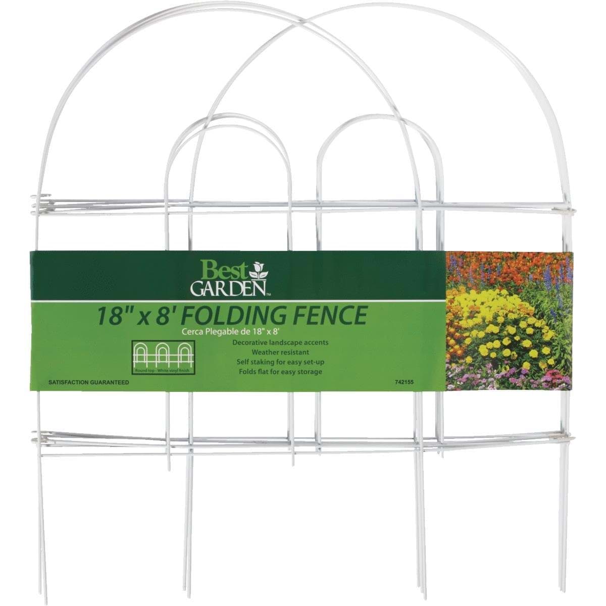 Picture of Best Garden Folding Fence - White - 18" x 8'