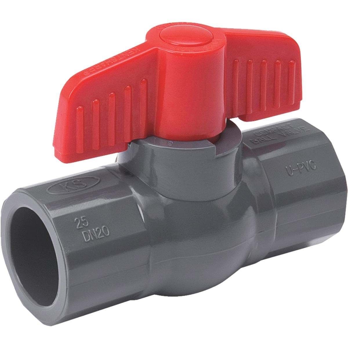 Picture of PVC Schedule 80 Grey Ball Valve Solvent Weld - 3/4" S X 3/4" S
