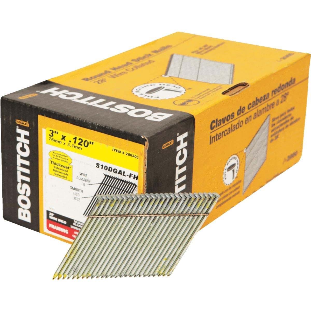 Picture of Bostitch 28 Degree Wire Weld Offset Round Head Framing Stick Nail - 3"