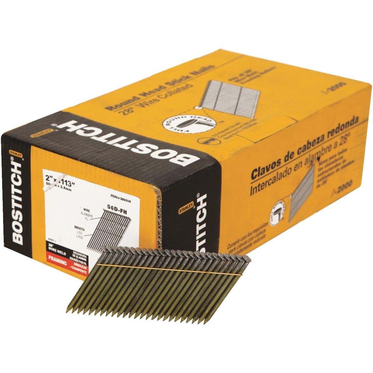 Picture of Bostitch 28 Degree Wire Weld Offset Round Head Framing Stick Nail - 2"