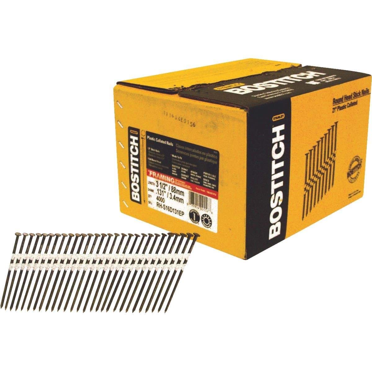 Picture of Bostitch 21 Degree Plastic Strip Full Round Head Framing Stick Nail - 3-1/2"