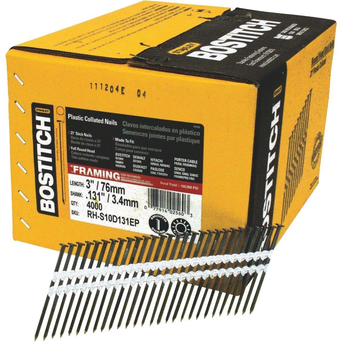 Picture of Bostitch 21 Degree Plastic Strip Full Round Head Framing Stick Nail - 3"