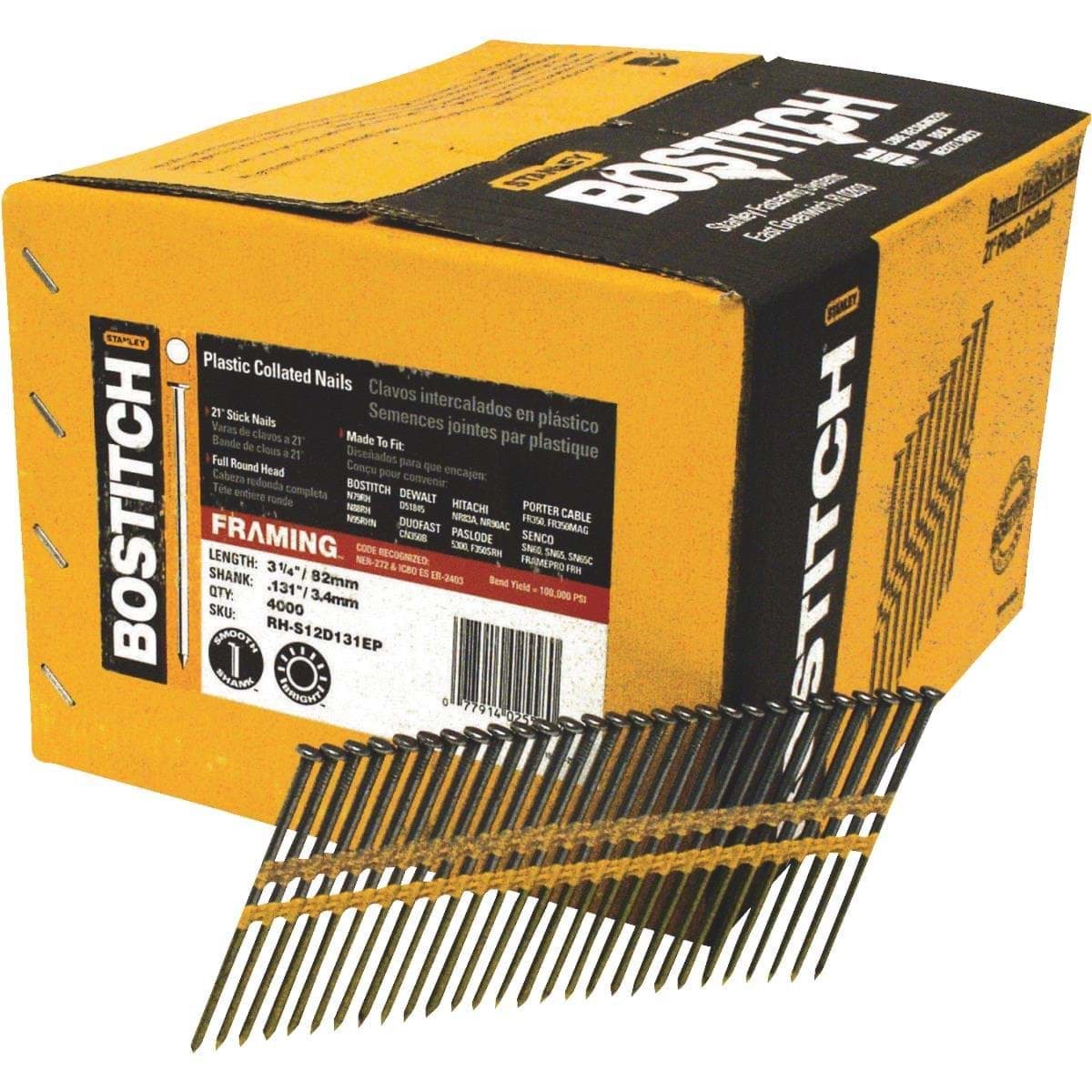 Picture of Bostitch 21 Degree Plastic Strip Full Round Head Framing Stick Nail - 3-1/4"