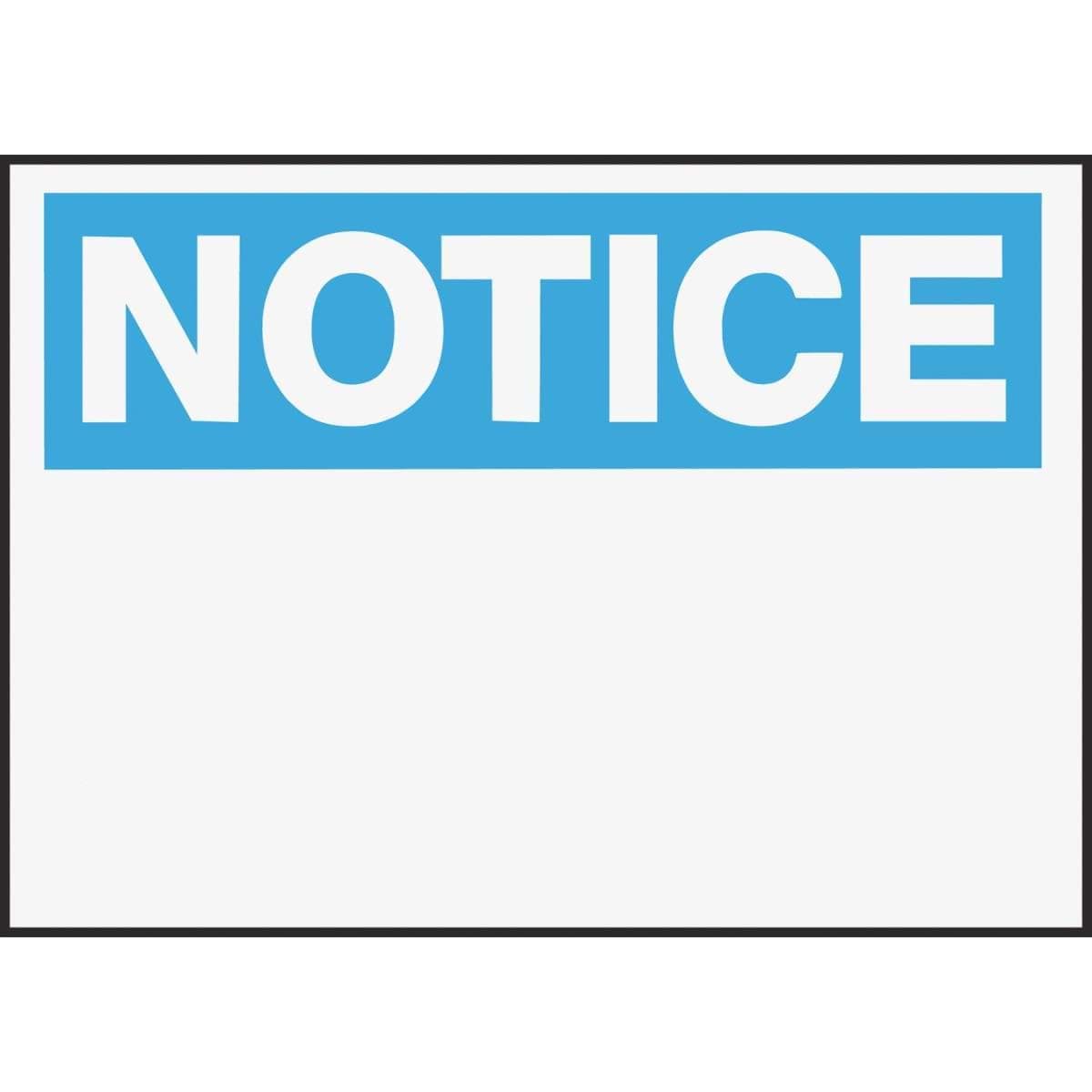 Picture of Hy-Ko Notice Blank Sign