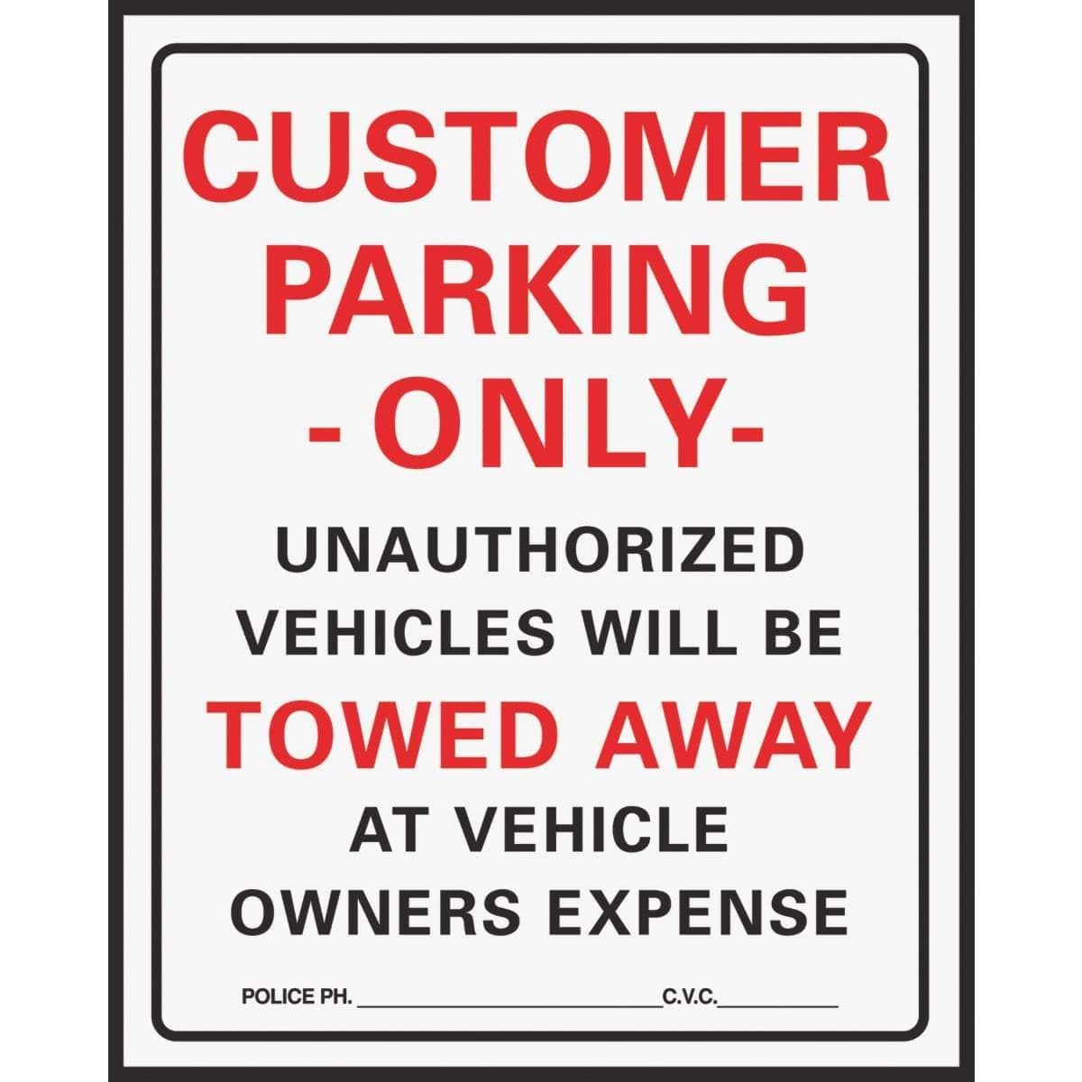 Picture of Hy-Ko Customer Parking Only Sign