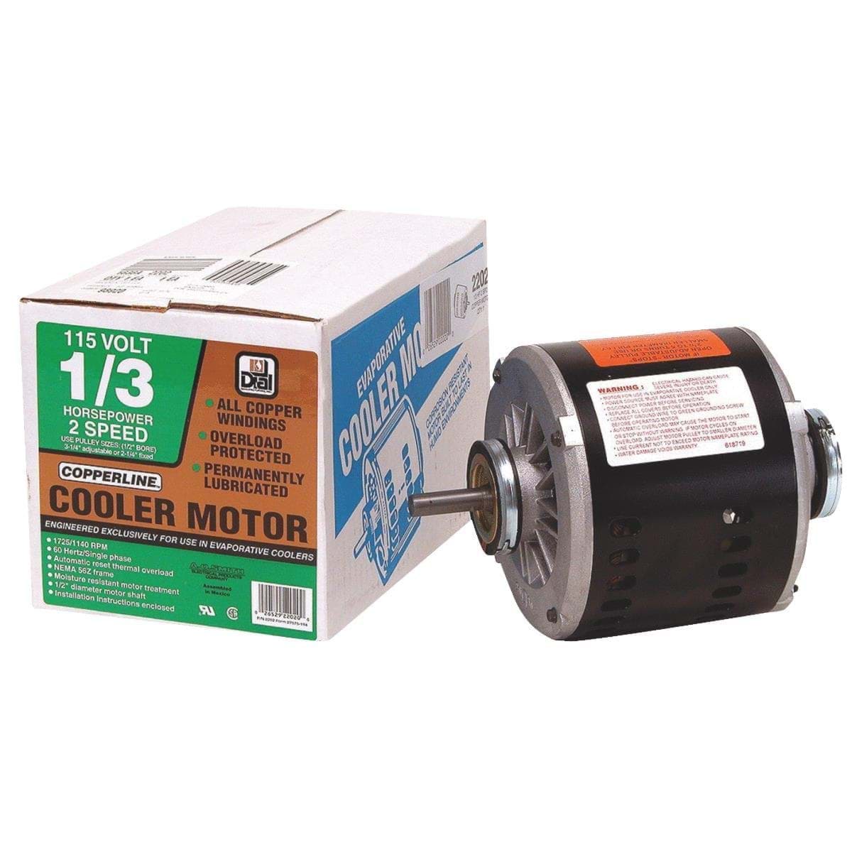 Picture of Dial Residential Replacement Cooler Motor - 1/3 HP - 2 Speed