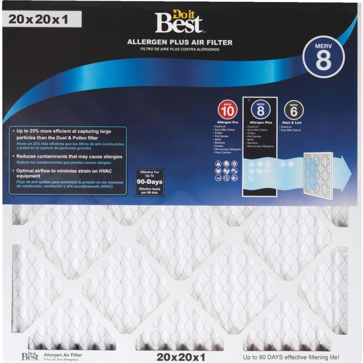 Picture of Do it Best Allergen Plus Air Conditioner & Furnace Filter - 20"x20"x1"
