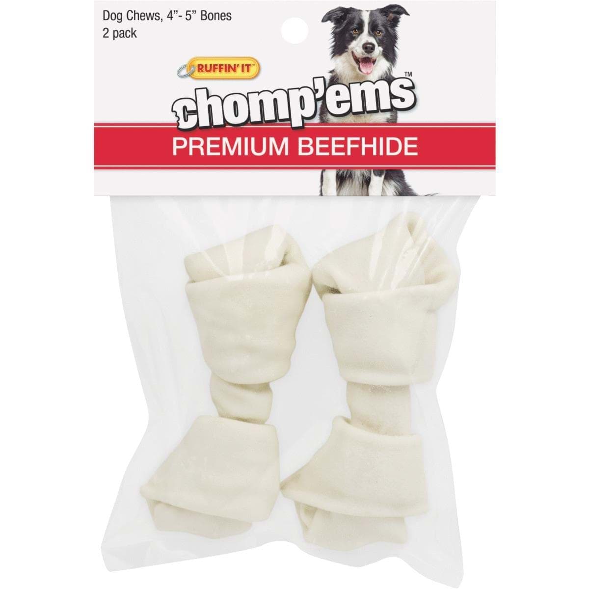 Picture of Westminster Pet Ruffin' it Chomp'ems Flat Knot Rawhide Bone