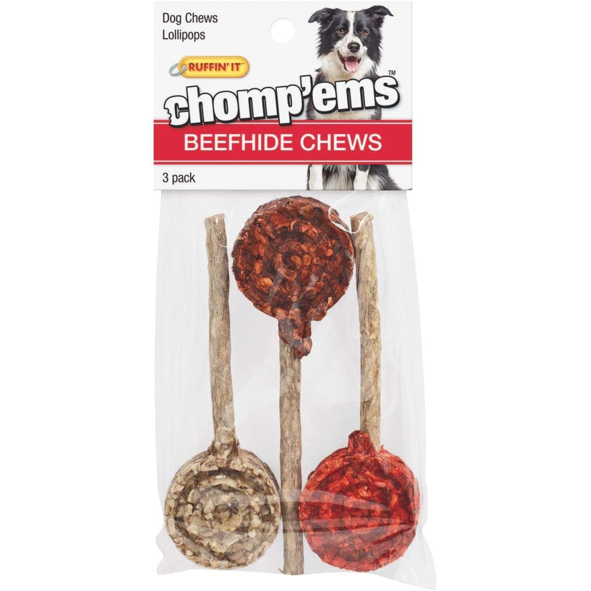 Picture of Westminster Pet Ruffin' it Chomp'ems Rawhide Lollipop Chew