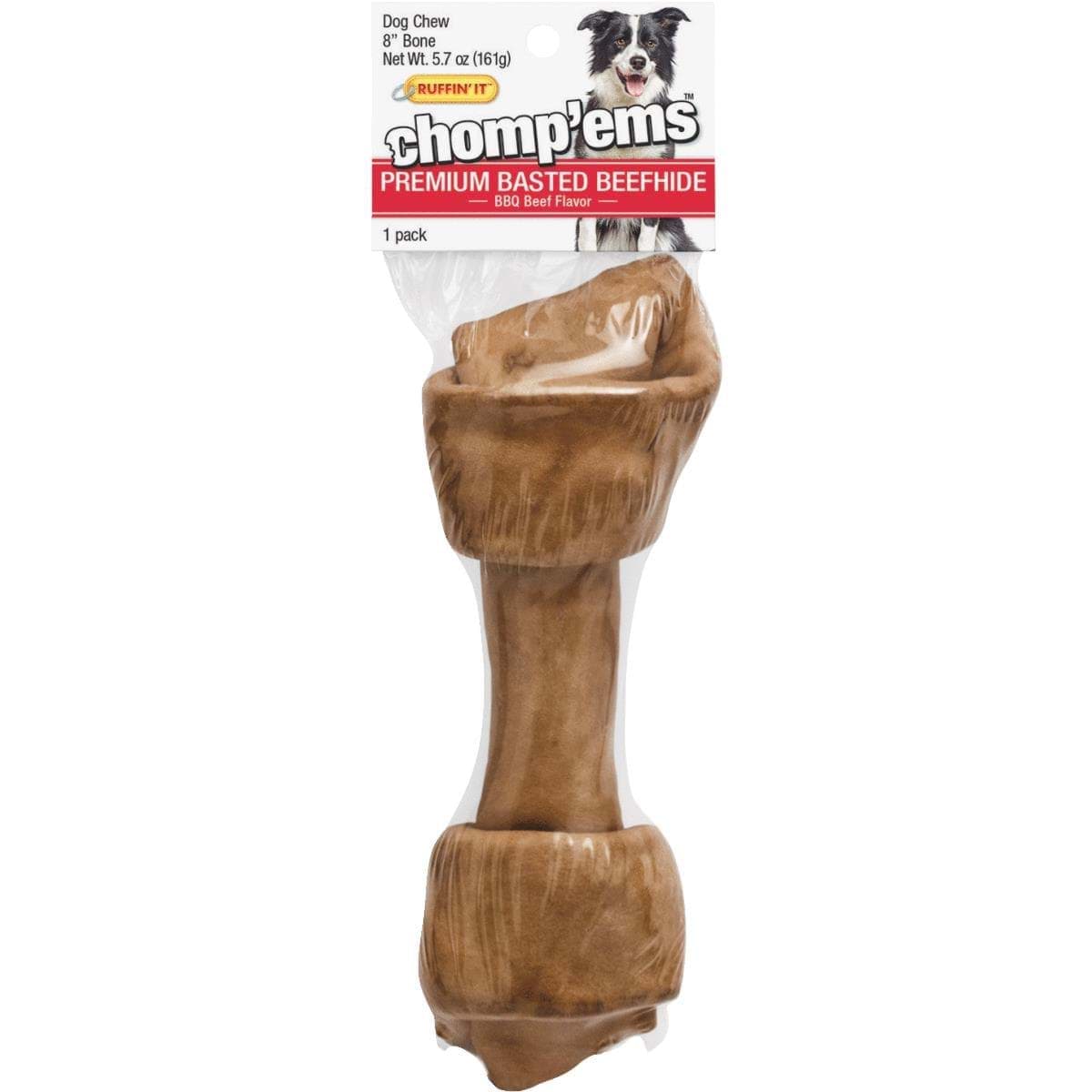 Picture of Westminster Pet Ruffin' it Chomp'ems Flat Knot Rawhide Bone