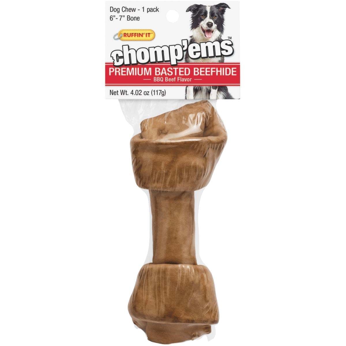 Picture of Westminster Pet Ruffin' it Chomp'ems Flat Knot Rawhide Bone