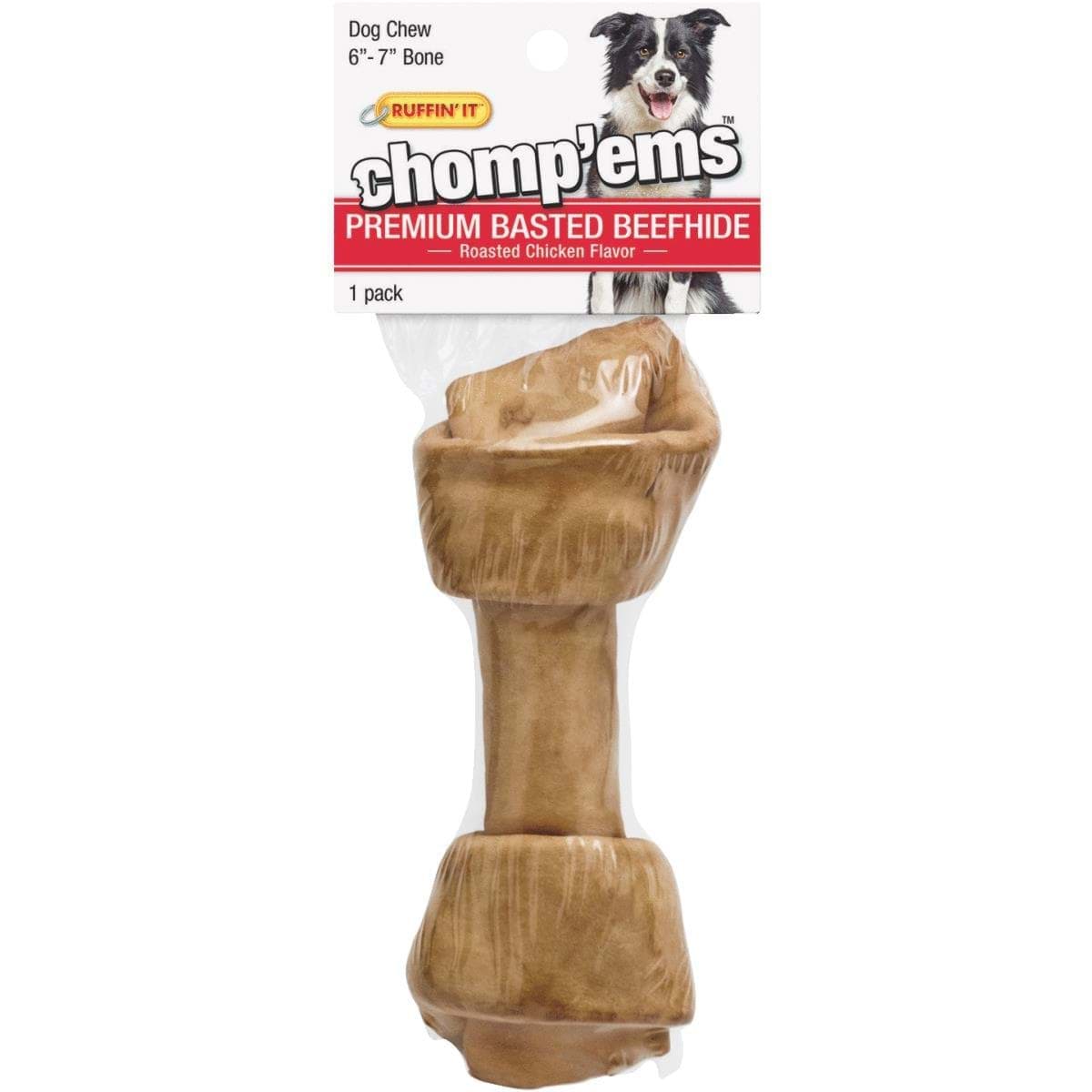 Picture of Westminster Pet Ruffin' it Chomp'ems Flat Knot Rawhide Bone