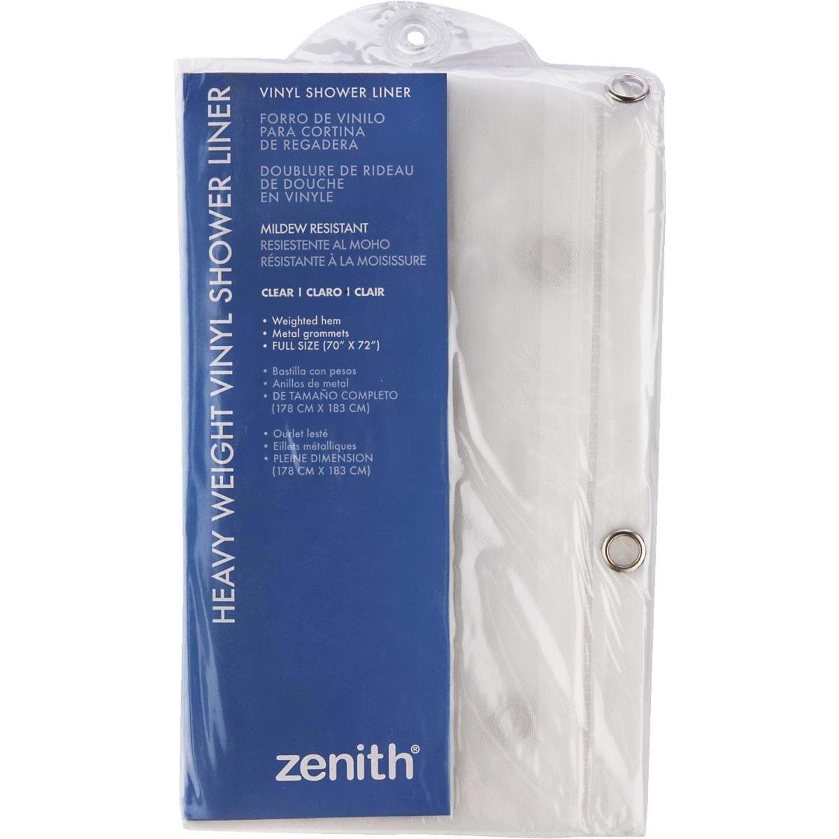 Picture of Zenith Medium Gauge Vinyl Shower Curtain Liner