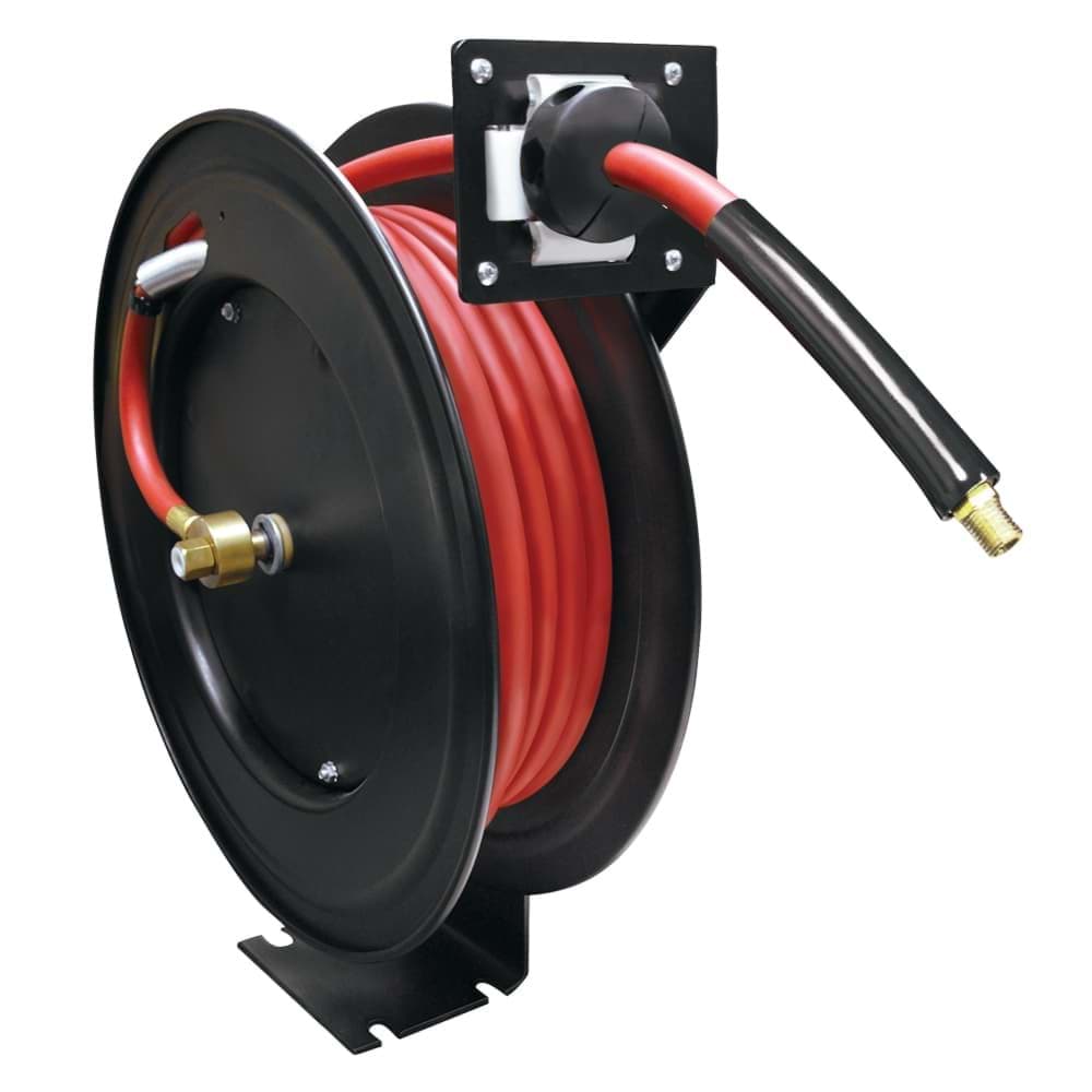 Picture of 3/8 In. x 50 Ft. Rubber Air Hose on Auto-Rewind Steel Reel