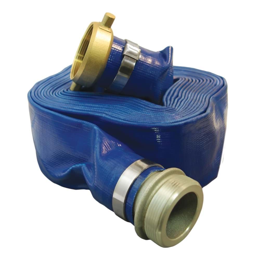 Picture of 1-1/2 In. x 25 Ft. Blue PVC Layflat Discharge Assembly— Pin Lug
