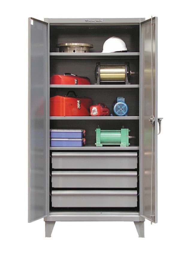 Picture of Industrial Cabinet with 3 Lower Drawers - 36"x24"x72"
