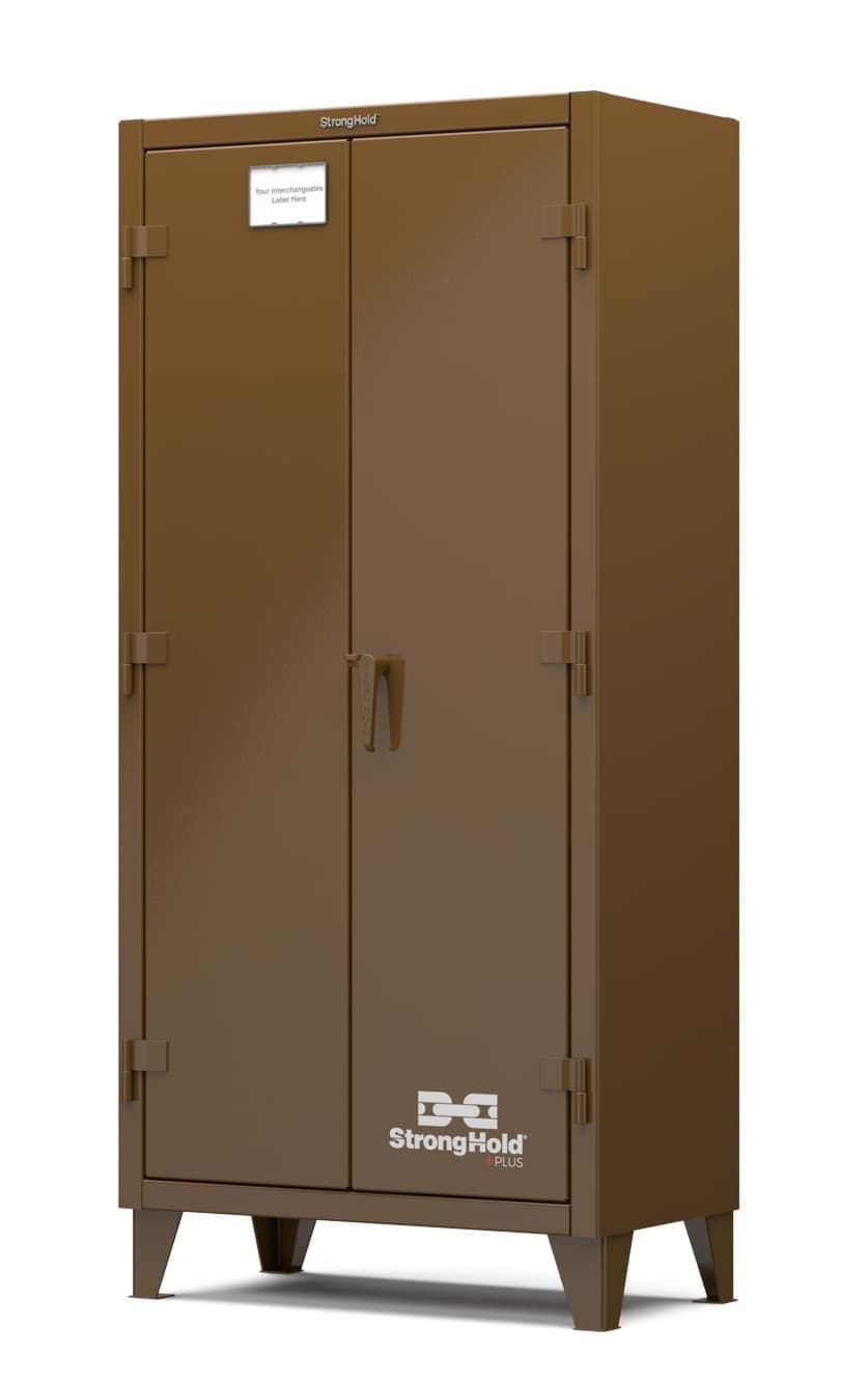 Picture of Strong Hold Plus Industrial Cabinet, Single-Shift, Solid Doors, Brown,(RAL 8008) - 36"x20"x78"