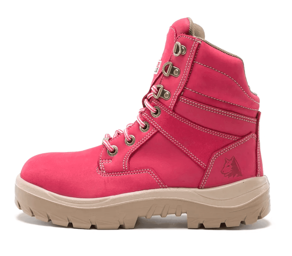 Picture of Southern Cross Ladies Steel Blue Leather Boots, Pink - Size 4 - Wide