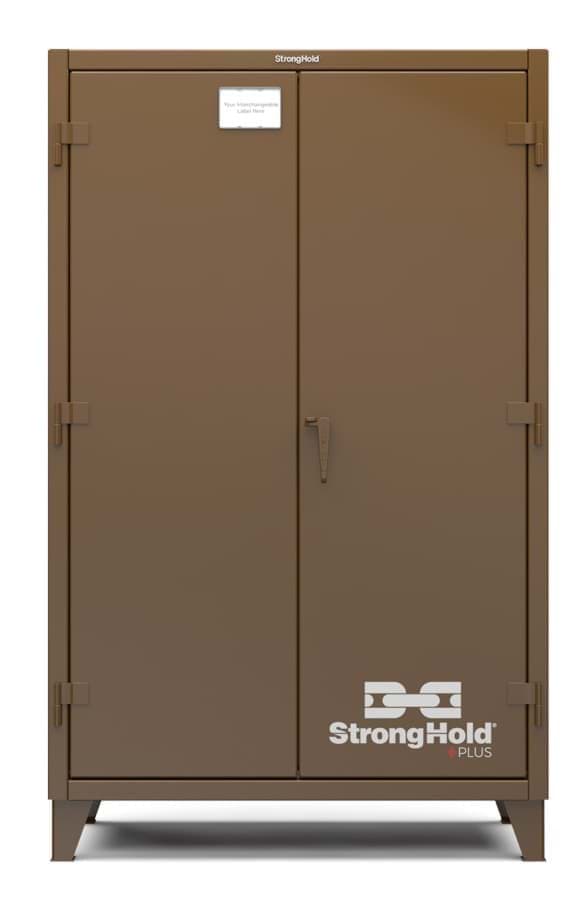 Picture of Strong Hold Plus Industrial Cabinet, 48" x 24" x 78", Single-Shift, Solid Doors, Brown (RAL 8008)
