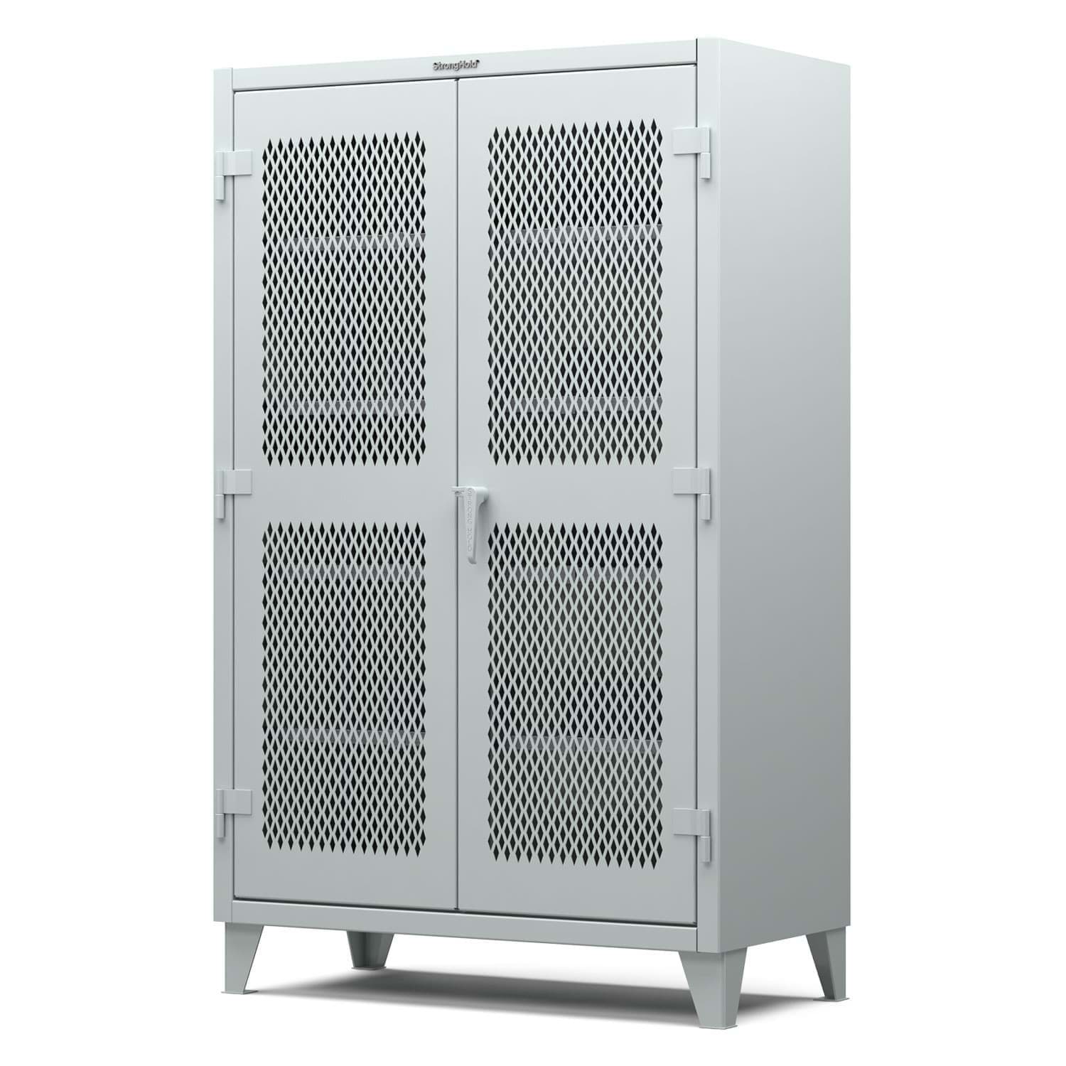 Picture of Strong Hold Plus Industrial Cabinet, 48" x 24" x 78", Single-Shift, Ventilated Doors, Gray (RAL 7035)