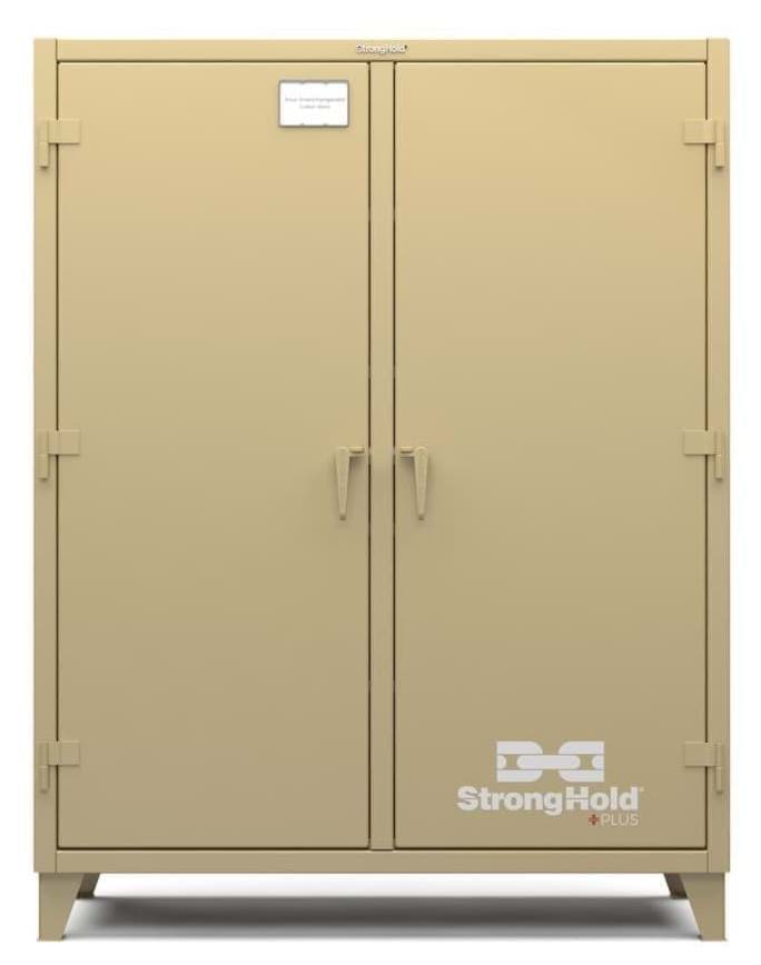 Picture of Strong Hold Plus Industrial Cabinet, 60" x 24" x 78", Double-Shift, Solid Doors, Beige (RAL 1001)