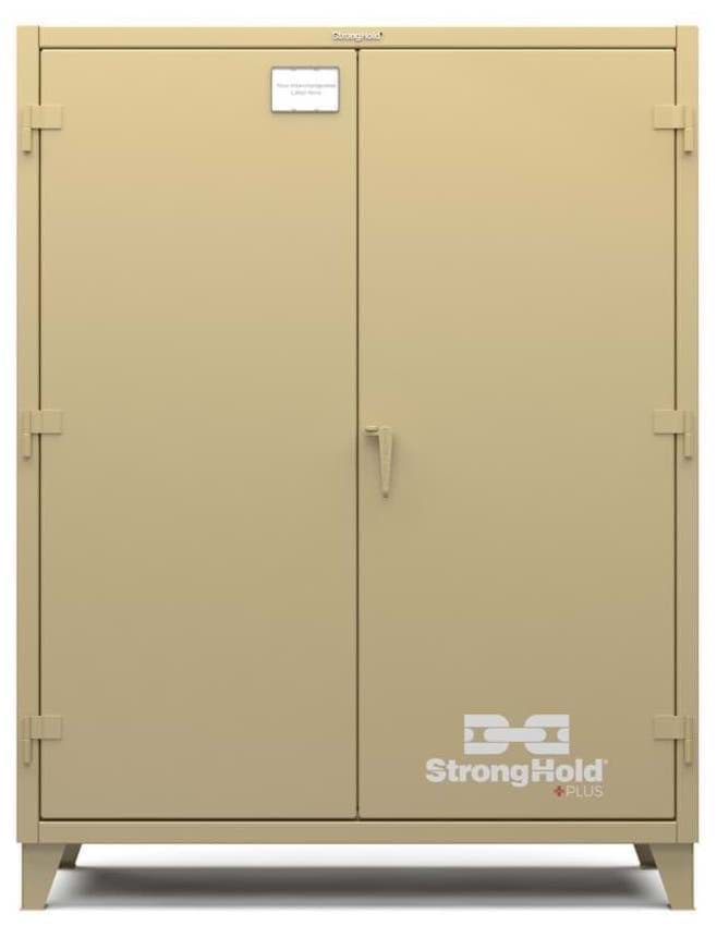 Picture of Strong Hold Plus Industrial Cabinet, 60" x 24" x 78", Single-Shift, Solid Doors, Beige (RAL 1001)
