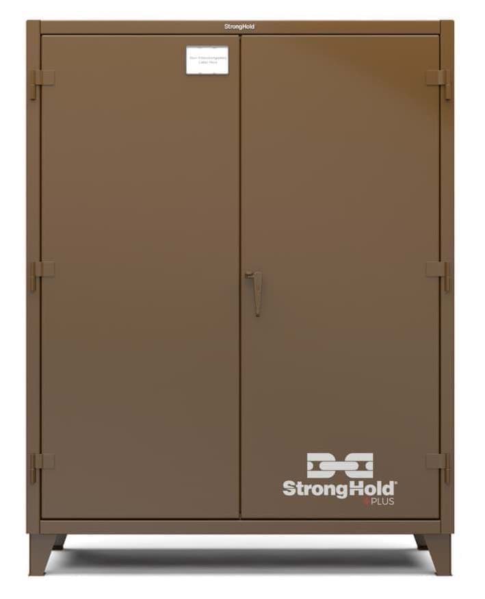 Picture of Strong Hold Plus Industrial Cabinet, 60" x 24" x 78", Single-Shift, Solid Doors, Brown (RAL 8008)