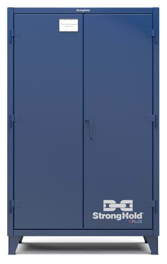 Picture of Strong Hold Plus Industrial Cabinet, 48" x 24" x 78", Single-Shift, Solid Doors, Blue (RAL 5010)