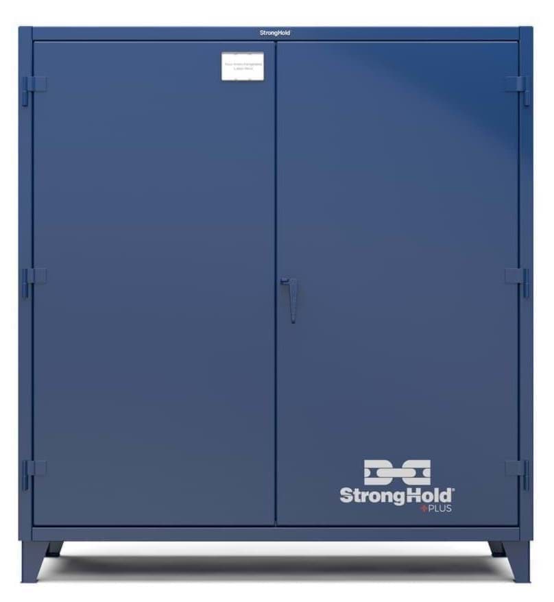 Picture of Strong Hold Plus Industrial Cabinet, 72" x 24" x 78", Single-Shift, Solid Doors, Blue (RAL 5010)