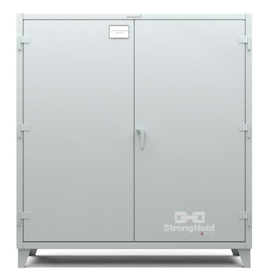 Picture of Strong Hold Plus Industrial Cabinet, 72" x 24" x 78", Single-Shift, Solid Doors, Gray (RAL 7035)