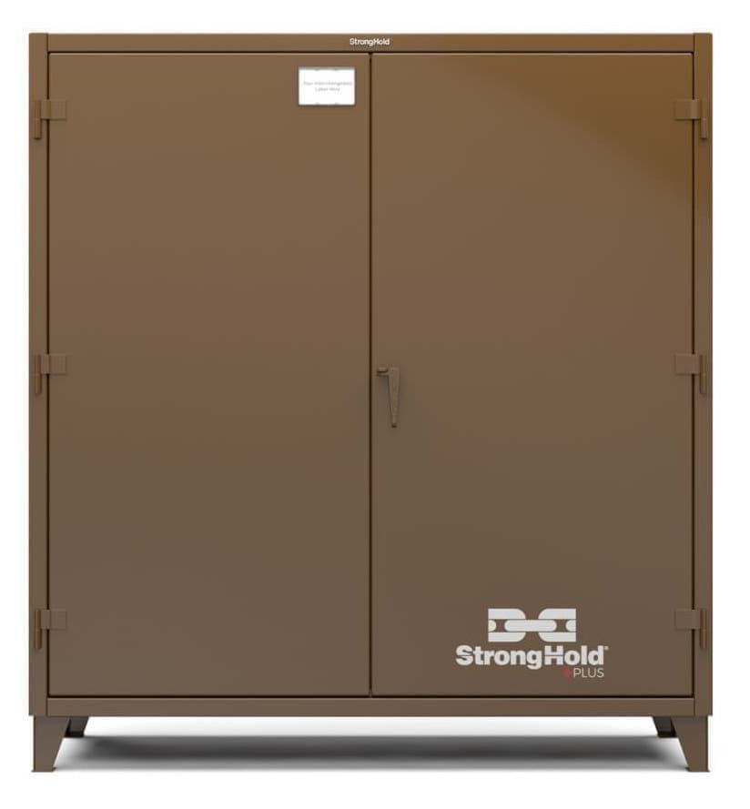 Picture of Strong Hold Plus Industrial Cabinet, 72" x 24" x 78", Single-Shift, Solid Doors, Brown (RAL 8008)