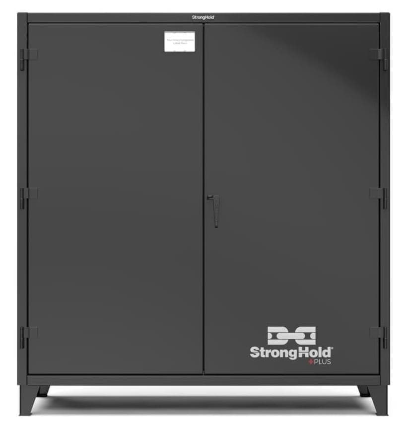 Picture of Strong Hold Plus Industrial Cabinet, 72" x 24" x 78", Single-Shift, Solid Doors, Black (RAL 9004)