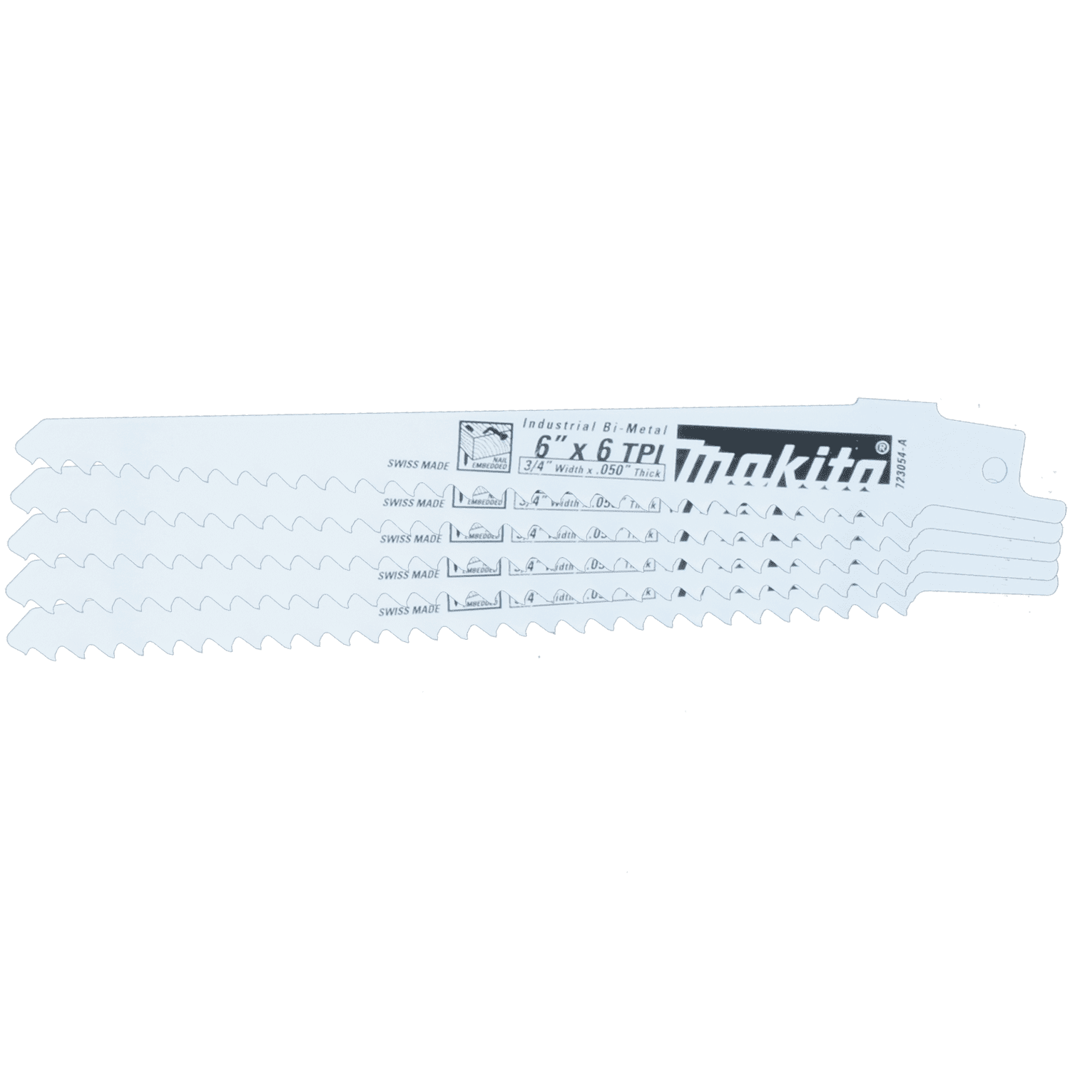Picture of 6" Wood Cutting Recipro Saw Blade, 6TPI, 5/pk